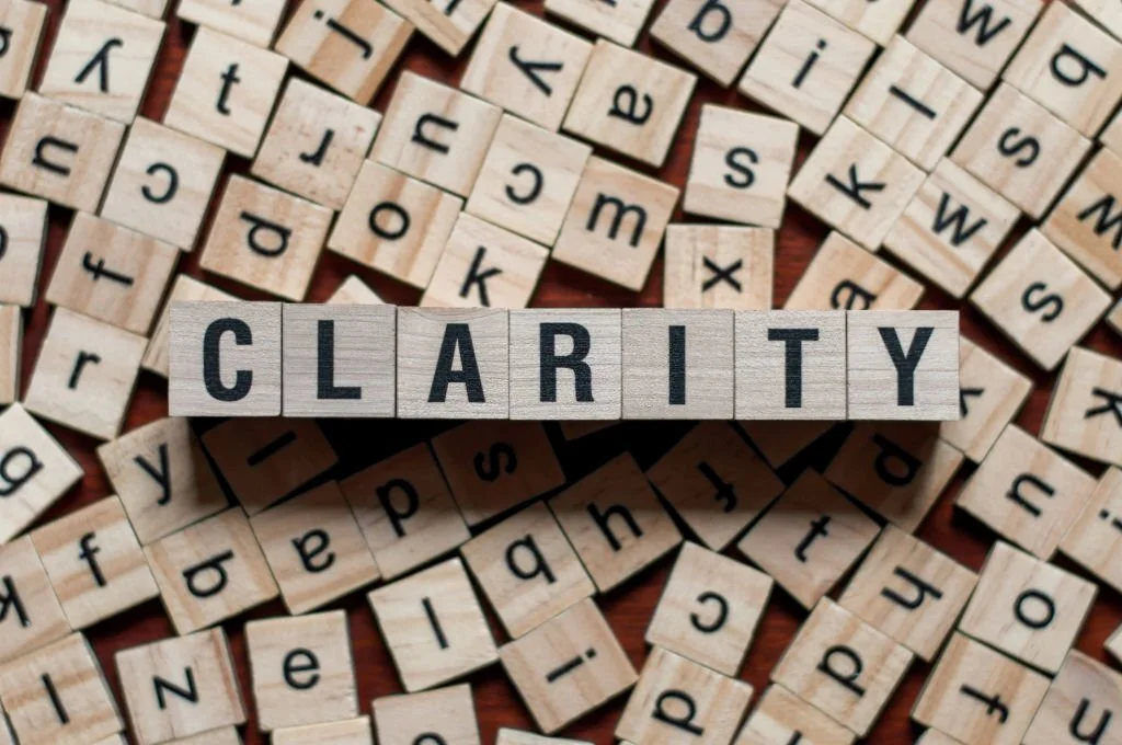 the word of CLARITY on building blocks concept