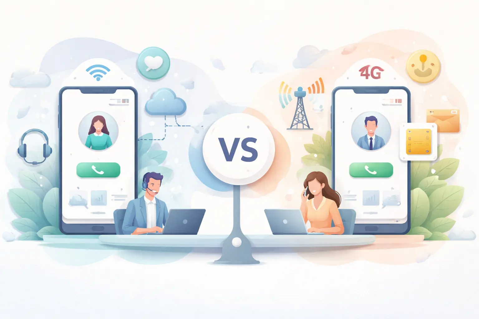 VoIP vs SIM-Based Calling comparison for sales teams