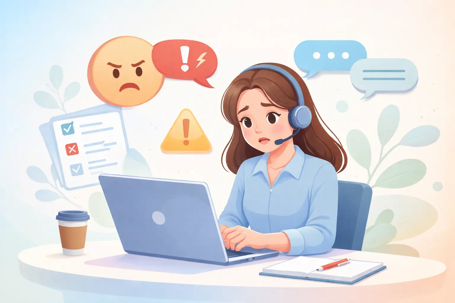 Telecaller handling a negative customer call using effective telesales scripts and customer service techniques