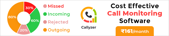 Callyzer call monitoring software display ad
