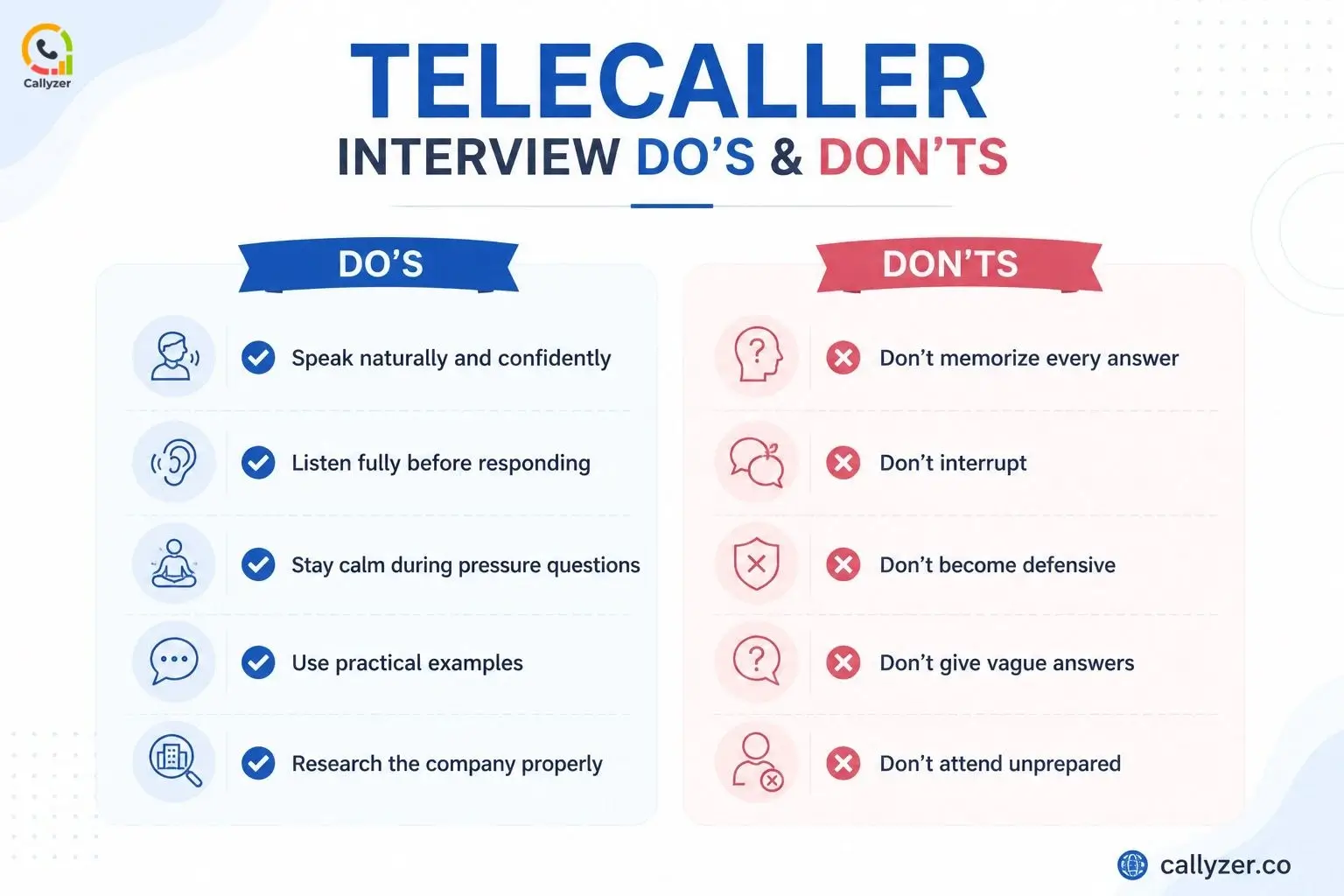 Telecaller interview preparation guide – do’s vs don’ts for better performance