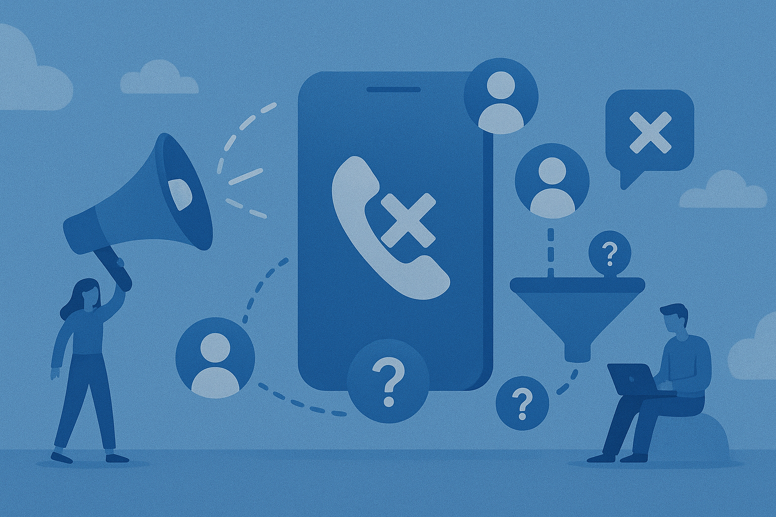 Image illustrating strategies for managing customer service calls, highlighting the impact of missed calls